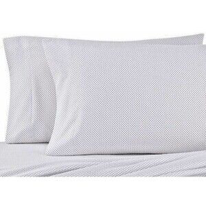 Seasons King Size Flannel Pillowcases Heavyweight Polka Dots White Gray Set of 2